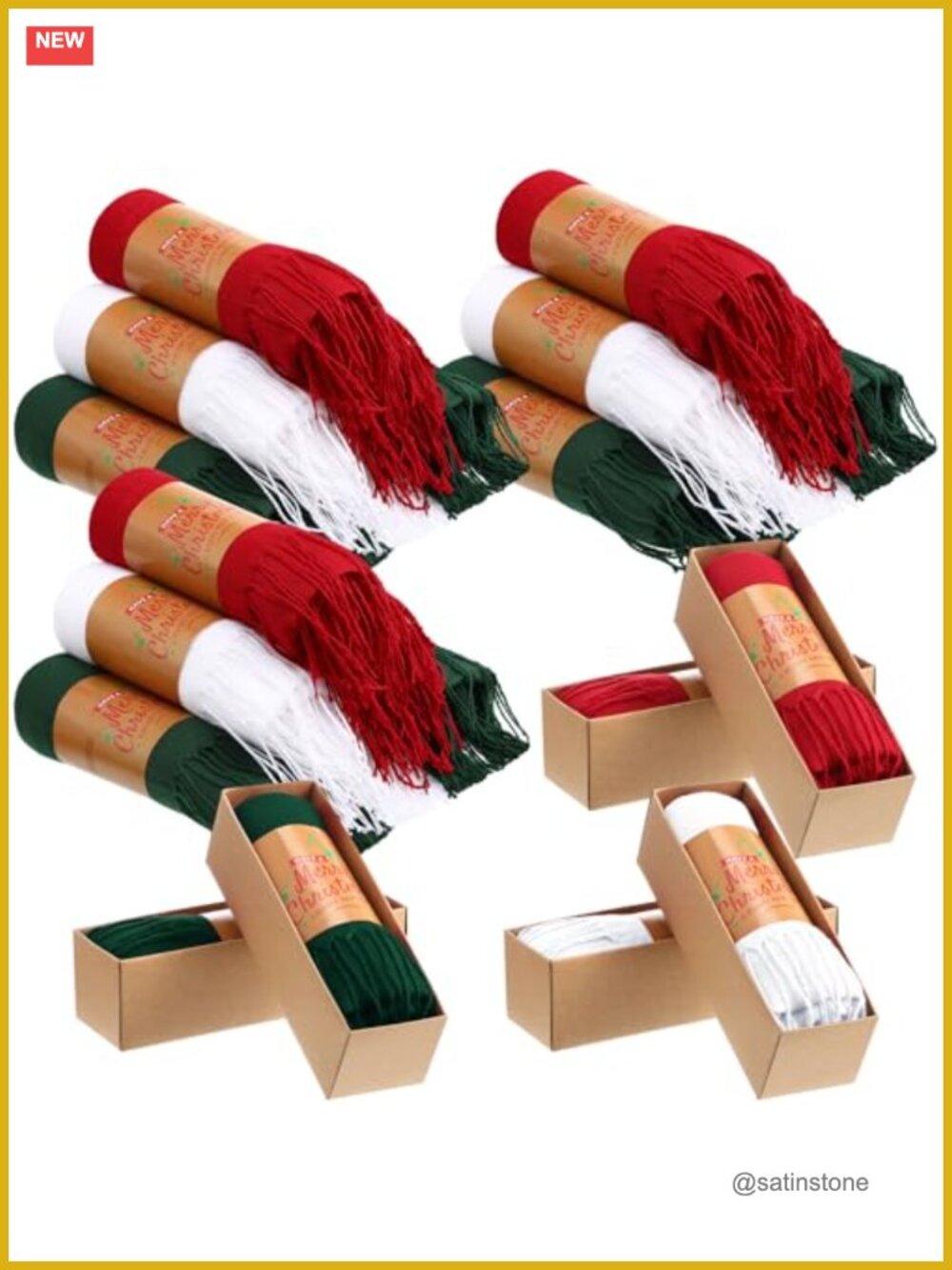 6 Pack Christmas Shawl Wraps Gift Set Soft Breathable Winter Scarves